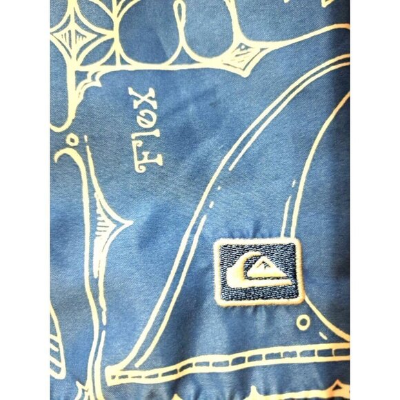 Quiksilver Men's Small Blue Print Swim Trunks Board Shorts Inseam 8" Waist 32" - Picture 4 of 8